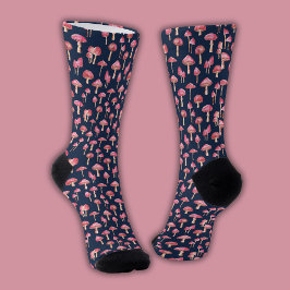 Calcetines Patrón de hongo rosa