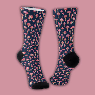 Calcetines Patrón de hongo rosa