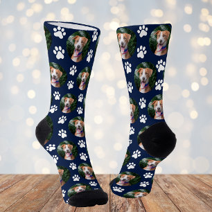 Calcetines Patrón de Huella de Garra de Foto de Mascota Perso