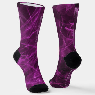 Calcetines Patrón de humo rosa monogramado