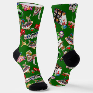Calcetines Patrón de iconos de Las Vegas