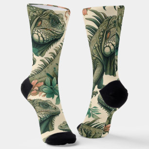Calcetines Patrón de iguana de época
