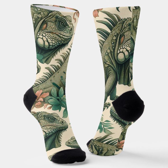 Calcetines Patrón de iguana de época (Angular)