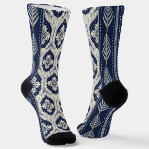 Calcetines Patrón de Ikat Floral Paisley