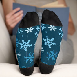 Calcetines Patrón de Ilustracion de copos de nieve de Navidad