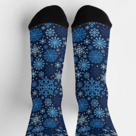 Calcetines Patrón de Ilustracion de copos de nieve de Navidad