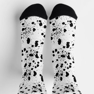 Calcetines Patrón de impresión dálmata en blanco y negro