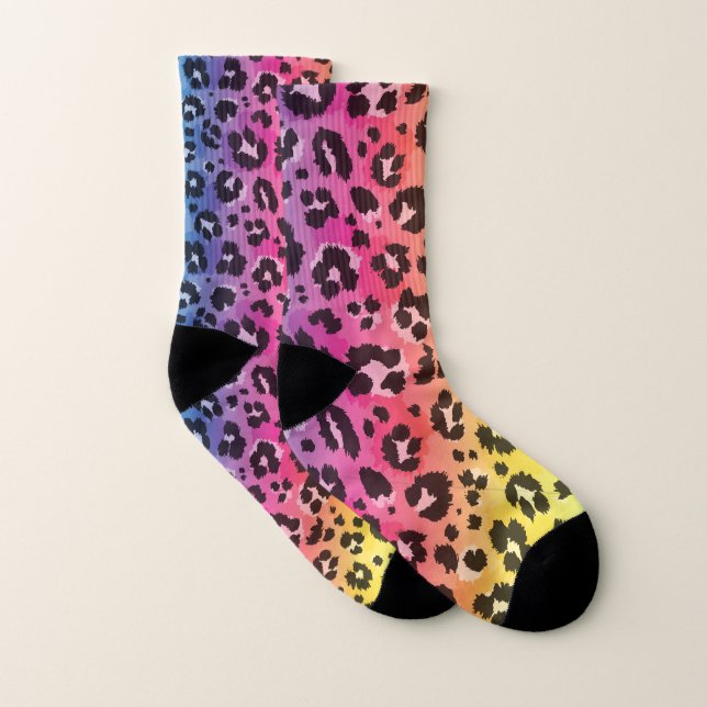 Calcetines Patrón de Impresión de Animal Guepardo Leopardo Ar (Par)