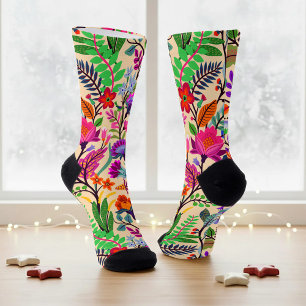 Calcetines Patrón de impresión de flores de Ilustracion flora