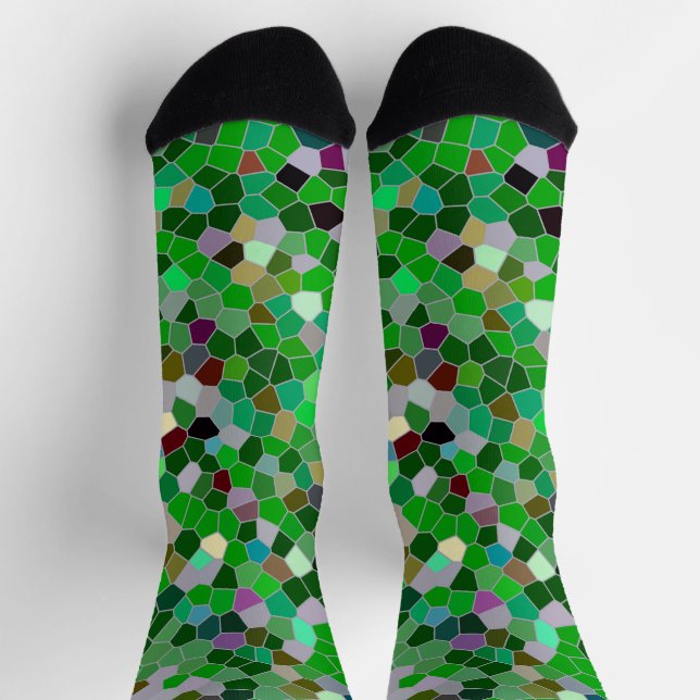 Calcetines Patrón de jardín multicolor VERDE (Arriba)