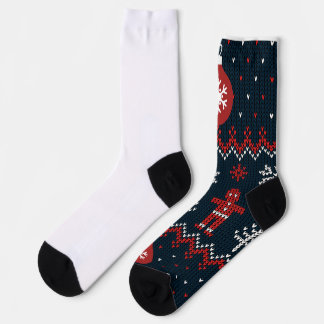 Calcetines Patrón de jengibre de copos de nieve tejidos festi