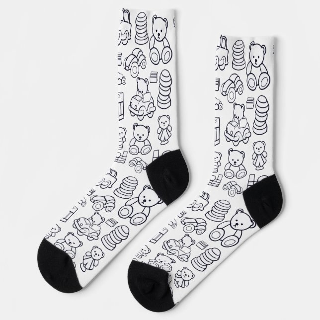 Calcetines patrón de juguetes para bebés (Izquierda)