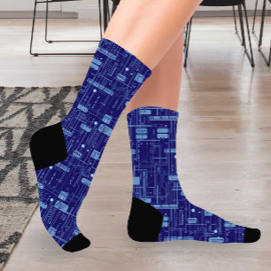 Calcetines Patrón de la placa del circuito azul
