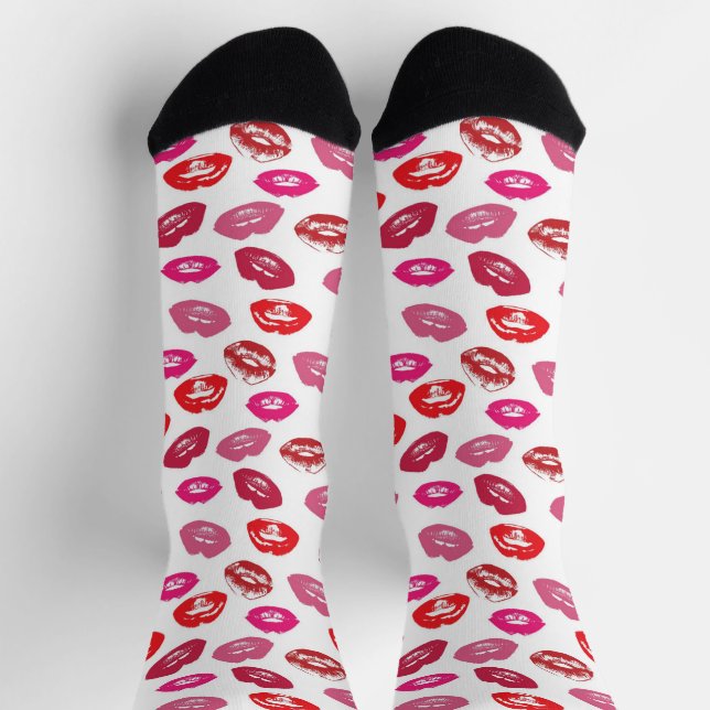 Calcetines Patrón de labios (Arriba)