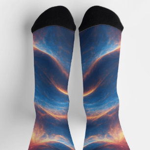 Calcetines Patrón de línea psicodélica de las ondas de Groove