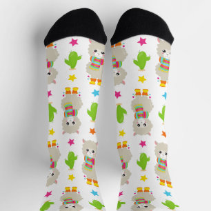 Calcetines Patrón De Llamas, Llamas Cutas, Alpacas, Cactus