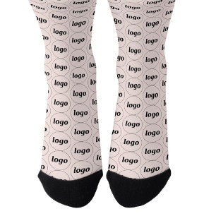 Calcetines Patrón de logotipo empresarial rosa sonrosado prom