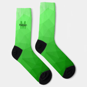 Calcetines Patrón de malla de geometría de gradiente verde Li