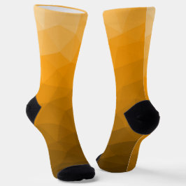 Calcetines Patrón de malla geométrica con gradiente naranja