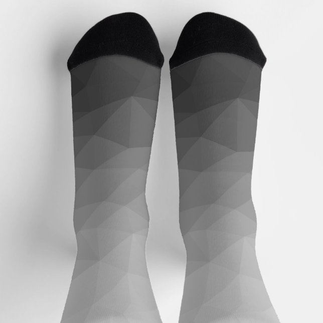 Calcetines Patrón de malla geométrica de gradiente gris (Arriba)