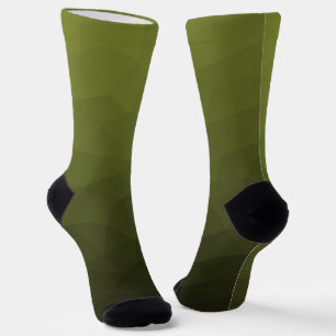 Calcetines Patrón de malla geométrica de gradiente verde del