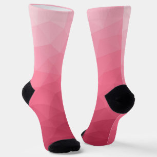 Calcetines Patrón de malla geométrica degradado de luz rosa