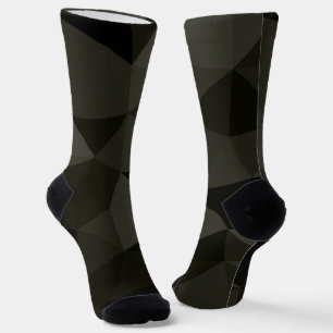 Calcetines Patrón de malla geométrica gris marrón negro del e
