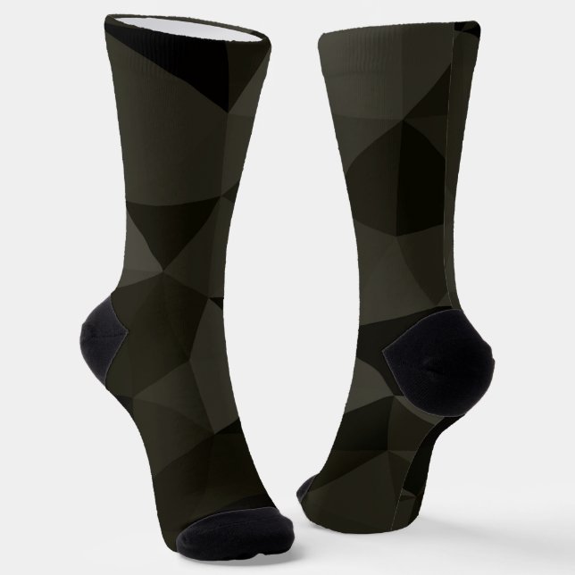 Calcetines Patrón de malla geométrica gris marrón negro del e (Angular)