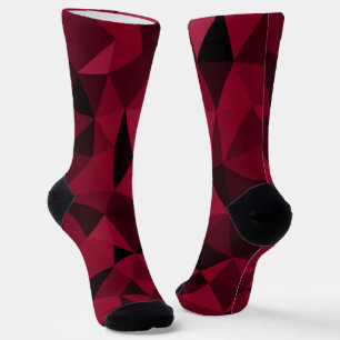 Calcetines Patrón de malla geométrica magenta rosa rojo oscur