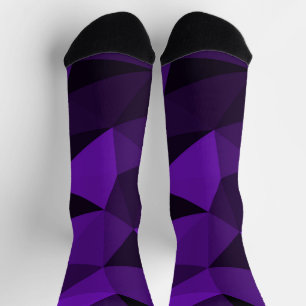 Calcetines Patrón de malla geométrica negro morado