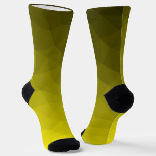 Calcetines Patrón de malla geométrica ombre oscuro amarillo