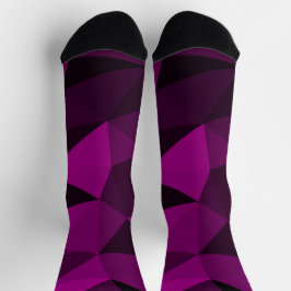 Calcetines Patrón de malla geométrica rosa negro