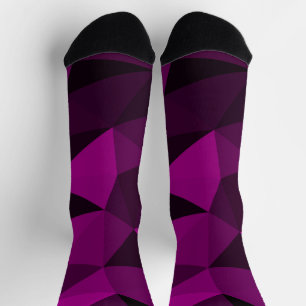 Calcetines Patrón de malla geométrica rosa negro