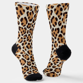 Calcetines Patrón de manchas de animales, naranja, marrón, ca