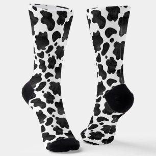 Calcetines Patrón de manchas de vaca Estampado de animal en n