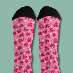 Calcetines Patrón de margarita arcoíris de fresa
