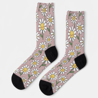 Calcetines Patrón de Margaritas Felices - Diseño Floral Adora