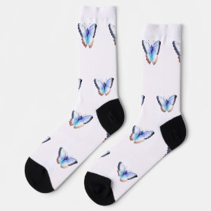Calcetines Patrón de mariposa acuarela