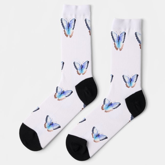 Calcetines Patrón de mariposa acuarela (Izquierda)