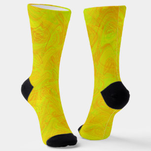 Calcetines Patrón de mármol verde naranja