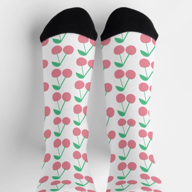 Calcetines Patrón de mercado de frutas de cerezas (Arriba)