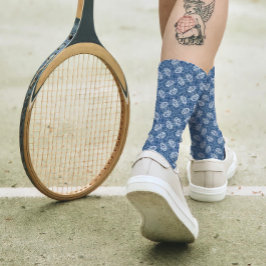 Calcetines Patrón de miedo de los ojos azules de la marina Gu