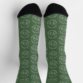 Calcetines Patrón de monograma de golf personalizado verde