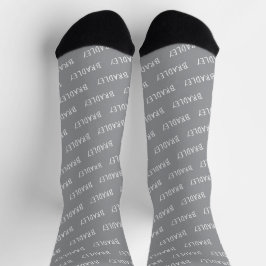 Calcetines Patrón de Monograma de Nombre Personalizado