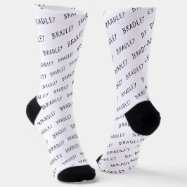 Calcetines Patrón de monograma de nombre personalizado