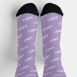 Calcetines Patrón de Monograma de Nombre Personalizado