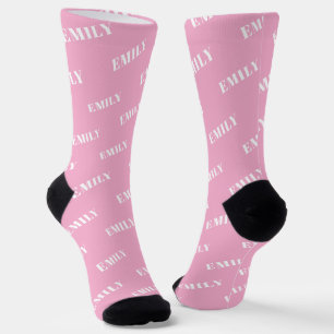Calcetines Patrón de monograma de nombre personalizado