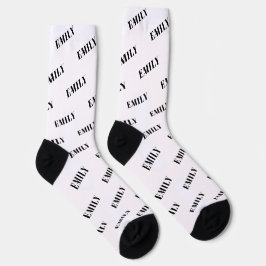 Calcetines Patrón de monograma de nombre personalizado