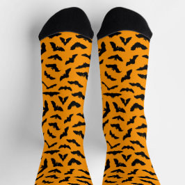 Calcetines Patrón de murciélago Naranja Halloween