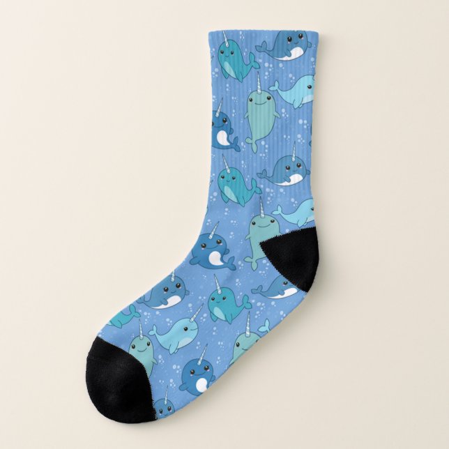 Calcetines Patrón de Narwhal de corte (Parte interior derecha)